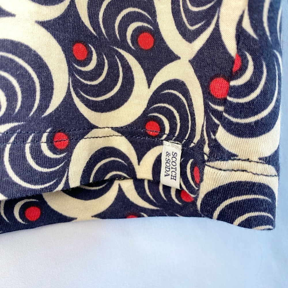 NWT Anthropologie SCOTCH & SODA Red, Blue, & Cream Tee. Medium. Graphic Print - Picture 9 of 9